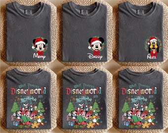 Custom Disneyworld Christmas Trip Family Shirts, Matching Mickey and Friends Xmas Group Tees, Christmas Party, Personalized Holiday Gifts