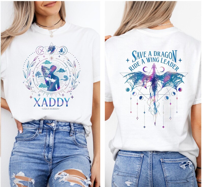 Xaden Riorson Shirt, Comfort Colors Xaddy Fourth Wing Tee, Onyx Storm Dragon Rider Tee, Rebecca Yarros Iron Flame Readers Tee, Book Club Tee image 3
