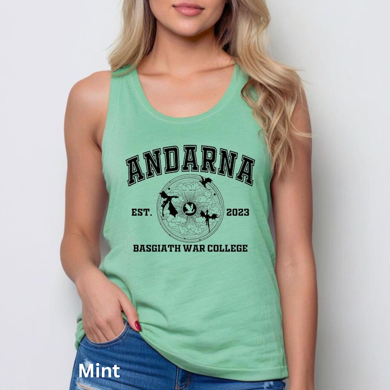 Camiseta sin mangas Fourth Wing Dragons Racerback, camisetas sin mangas Next Level de Andarna Sgaeyl Tairn a juego, Basgiath War College, camiseta sin mangas Rebecca Yarros Merch imagen 3
