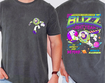 Buzz Lightyear Space Ranger Shirt, Infinity & Beyond Toy Story Buzz Fans Tee, Unisex Adult Kids Tee