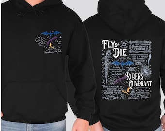 Fly or Die Fourth Wing Sweater, Basgiath War College Dragon Rider Hoodie, Violet Sorrengail, Romantsy Book Lovers Gifts, Riders Quadrant
