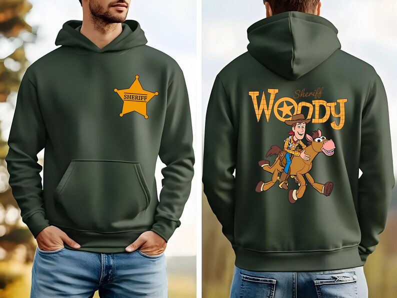 Sheriff Woody Sweatshirt, Toy Story Woody Hoodie, Boys Sheriff Sweater zdjęcie 6