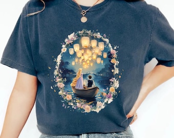 Disney Rapunzel Tangled Shirt, Rapunzel and Flynn Boat Ride, Comfort Colors Tangled Lanterns T-shirt, Disney Princess Tee, Rapunzel Fans Tee