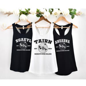 Camiseta sin mangas Fourth Wing Dragons Racerback, camisetas sin mangas Next Level de Andarna Sgaeyl Tairn a juego, Basgiath War College, camiseta sin mangas Rebecca Yarros Merch imagen 2