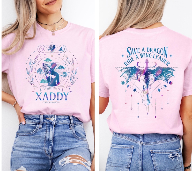 Xaden Riorson Shirt, Comfort Colors Xaddy Fourth Wing Tee, Onyx Storm Dragon Rider Tee, Rebecca Yarros Iron Flame Readers Tee, Book Club Tee image 1