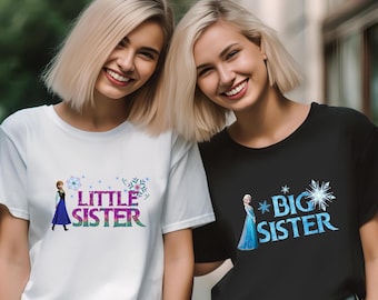 Frozen Sisters Shirt, Princess Elsa and Anna Tees, Big Sister Little Sister Tees, Disney Princess Elsa, Disney Girl Trip, Girls Birthday Tee