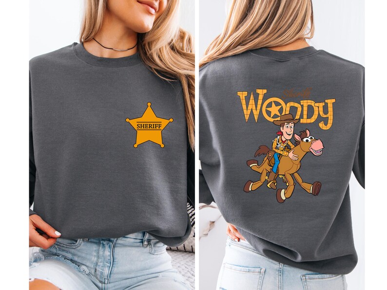 Sheriff Woody Sweatshirt, Toy Story Woody Hoodie, Boys Sheriff Sweater zdjęcie 11