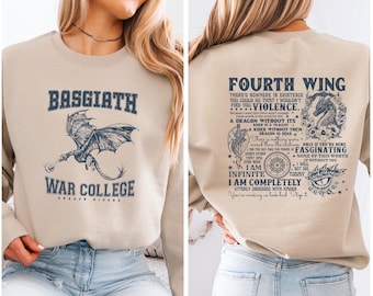 Fourth Wing Sweater, Basgiath War College Dragon Rider Hoodie, The Empyrean Series, Violet Sorrengail, Rebecca Yarros Books, Onyx Storm