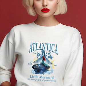 Atlantica Little Mermaid Sweater, Retro Little Mermaid Princess Ariel Hoodie, Magic Kingdom, Women Disneyland Crewnecks, Kids Sweater