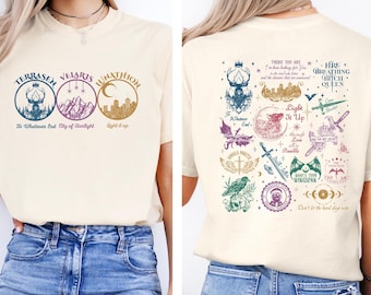 Comfort Colors Fireheart Terrasen Crescent City Tee, Throne of Glass Acotar Shirt, Merch SJM, Manon Blackbeak, Throne Of Glass Fans Gift