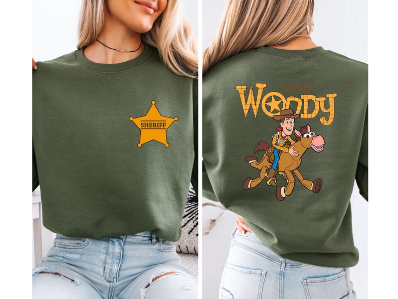 Sheriff Woody Sweatshirt, Toy Story Woody Hoodie, Boys Sheriff Sweater zdjęcie 4
