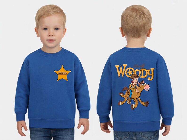 Sheriff Woody Sweatshirt, Toy Story Woody Hoodie, Boys Sheriff Sweater zdjęcie 2