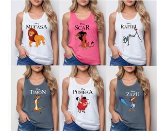 Lion King Women Racerback Tank Tops, Hakuna Matata Matching Animal Kingdom Tank Tops, Lion King Fans Summer Tanks