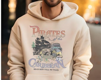 Vintage Pirates of the Caribbean Sweaters, Dead Men Tell No Tales Hoodie, Men's Disneyland Crewneck, Disneyland Trip Sweatshirt