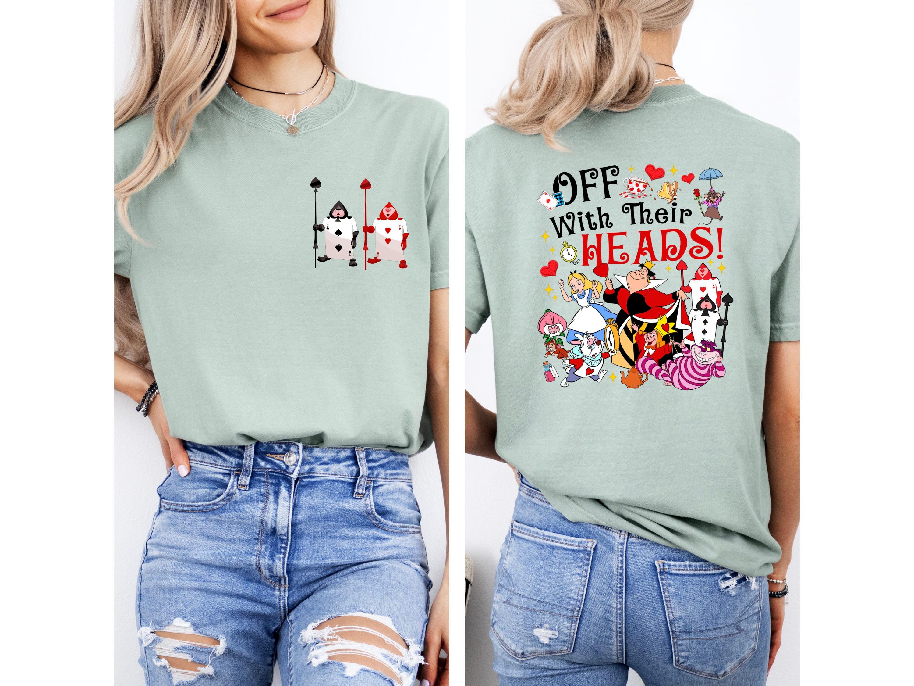 Alice in Wonderland Villain off With Their Heads Shirt, Queen of Hearts ...