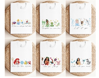 Camisetas grupales con frases de princesas, despedidas de soltera de Disney, camisetas de viaje para chicas, camisetas de fiesta a juego
