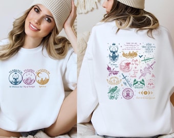 Fireheart Terrasen Sweater, Throne of Glass Acotar Hoodie, Crescent City SJM Merch, Manon Blackbeak, Throne Of Glass Fan Gift, Reader Gift