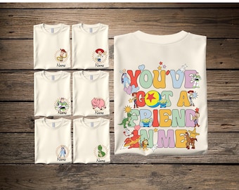 Camisetas familiares personalizadas de Toy Story, camisetas a juego personalizadas de Woody, Jessie, Rex, Slinky, Buzz y Alien.