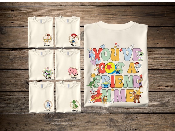 Custom Toy Story Family Shirts, Personalized Woody Jessie Rex Slinky Buzz Alien Matching Group Tees