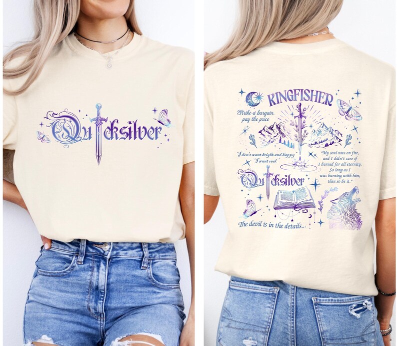 Quicksilver Bookish Shirt, Kingfisher Fantasy Book Tees image 4