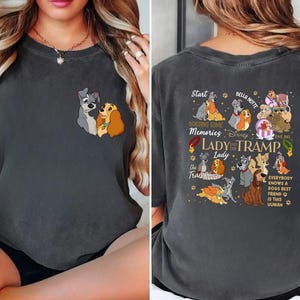 Disney Lady and Tramp Shirt, Comfort Colors Cartoon Couple Dogs Tee, Dog Owner Gifts, Disney Dogs, Disneyland Trip Shirts, Building Memories