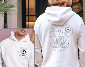Minnie Mickey Matching Happiest Place on Earth Disney Sweaters, Disneyland Family Trip Hoodies, Couple Disney Crewnecks, Family Vacation