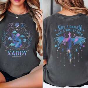 Xaden Riorson Shirt, Comfort Colors Xaddy Fourth Wing Tee, Onyx Storm Dragon Rider Tee, Rebecca Yarros Iron Flame Readers Tee, Book Club Tee image 2