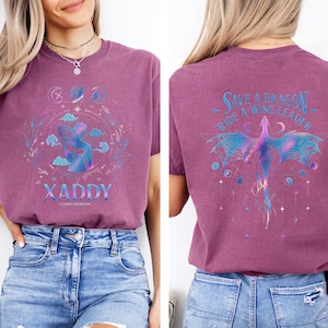 Xaden Riorson Shirt, Comfort Colors Xaddy Fourth Wing Tee, Onyx Storm Dragon Rider Tee, Rebecca Yarros Iron Flame Readers Tee, Book Club Tee image 4