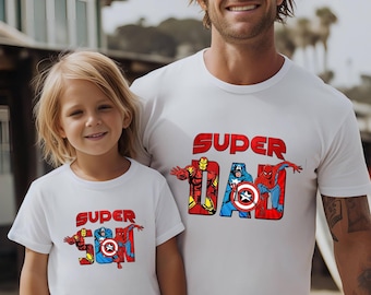 Superhero Dad and Son Shirts, Avengers Dad Son Matching Tee, Disneyland Dad Tee , Iron Man Spiderman Hulk, Avengers Fathers Day Gift