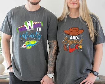 To Infinity and Beyond Toy Story Shirt, Matching Toy Story Tees, Jessie and Buzz Couple Tees, Besties Shirt, Toy Story Fans Family Trip Tee