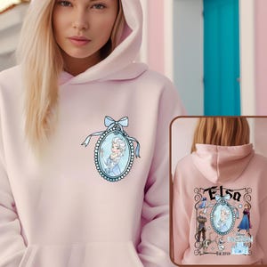 Frozen Princess Elsa Coquette Sweater, Frozen Women&#39;s Disneyland Crewneck, Princess Elsa Frame Hoodie, Frozen Elsa Fan Sweater Birthday Gift