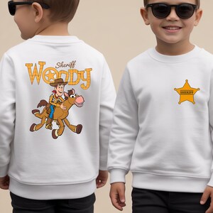 Sheriff Woody Sweatshirt, Toy Story Woody Hoodie, Boys Sheriff Sweater zdjęcie 3