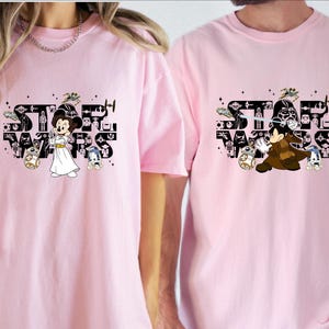 Star Wars Mickey Minnie Couples Shirt, Disneyland Leia and Vader Matching Tees, Galaxy&#39;s Edge Trip, Star Wars Fans Movie Tees, Party Tees