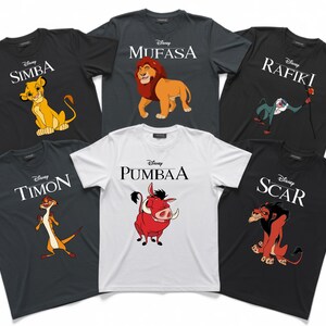 Hakuna Matata Lion King Characters Family Trip Shirts, Matching Animal Kingdom Group Tees image 3