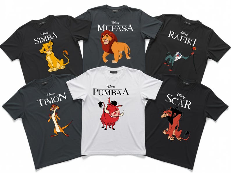 Hakuna Matata Lion King Characters Family Trip Shirts, Matching Animal Kingdom Group Tees image 3