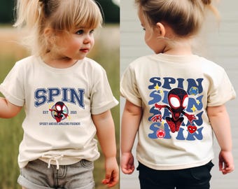 Spin Shirt, Spidey And His Amazing Friends Spin Tee, Kids Spidey Tees, Disney Comics, Avengers Kids Spin Tee, Birthday Gifts For Kids
