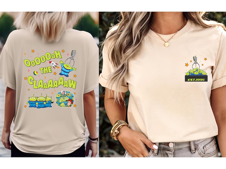 Toy Story Aliens Claw Machine Shirt, Comfort Colors Two-sided Aliens Oh The Claw Tee, Walt Disneyworld Family Trip Tees, Toy Story Fans Tees immagine 4