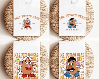 Toy Story Mrs. and Mr. Potato Head Shirts, Mrs. and Mr. Potato Head Matching Couple Tees, Disneyland Family Trip Tees, Parents Disney Tees