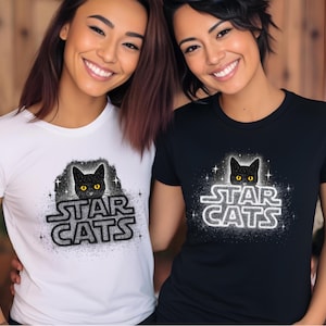 Star Wars Cats Shirt, Comfort Colors Star Cats Tee, Funny Black Cat Tee, Galaxy Cat, Star Cats Star Wars, Cat Owner Star Wars Fan Shirt