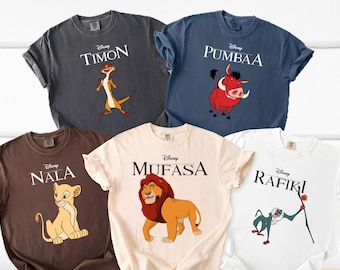 Hakuna Matata Lion King Characters Family Trip Shirts, Matching Animal Kingdom Group Tees