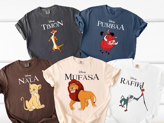 Hakuna Matata Lion King Characters Family Trip Shirts, Matching Animal Kingdom Group Tees