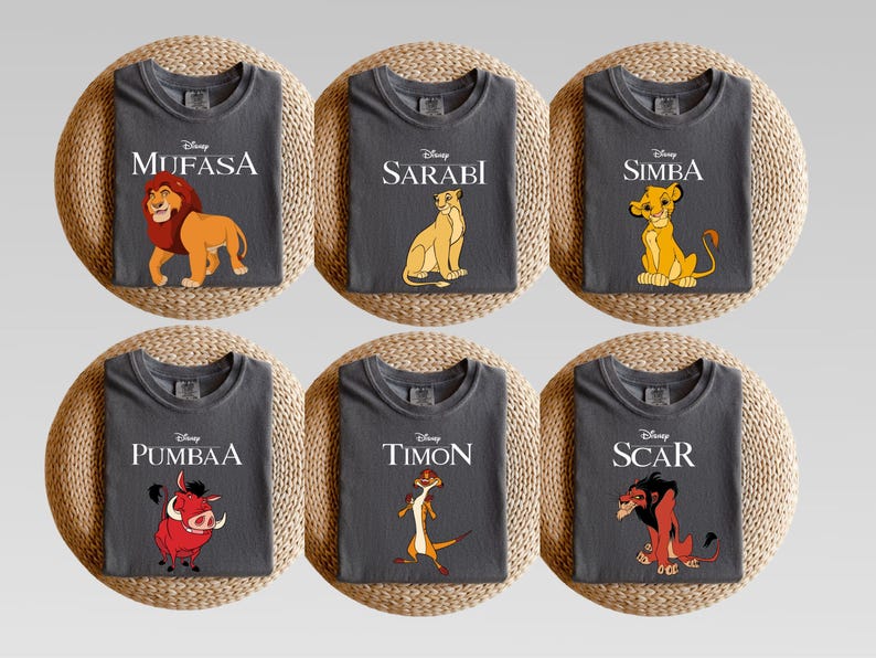 Hakuna Matata Lion King Characters Family Trip Shirts, Matching Animal Kingdom Group Tees image 7