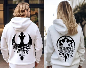Star Wars Ships Sweatshirt, Rebel Alliance and Fractured Empire Logo Hoodie, Star Wars Couple Sweaters, Star Wars Fan Disney Trip Hoodies