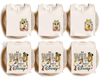 Mickey and Friends Animal Kingdom Shirts, Comfort Colors Wild About Disney Family Trip Tees, Matching Minnie Daisy Donald Goofy Pluto Tees