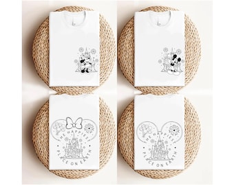 Minnie Mickey Matching Happiest Place on Earth Disney Tees,  Disneyland Family Trip Tees