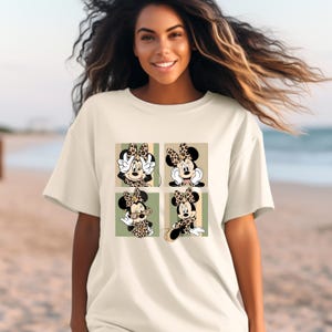 Minnie Mouse Safari Shirt, Leopard Minnie Mouse Tee, Comfort Colors Animal Kingdom Shirt, Disney Girls Trip Shirts, Women's Disney Trip Tees image 3