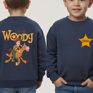 Sheriff Woody Sweatshirt, Toy Story Woody Hoodie, Boys Sheriff Sweater zdjęcie 7