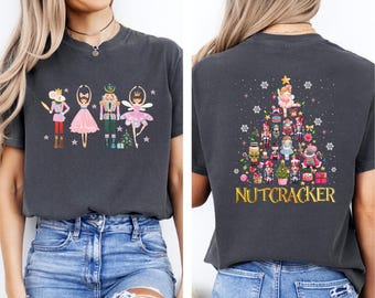 Nutcracker Ballet Christmas Shirt, Cute Nutcracker Xmas Tree Tee, Xmas Ballet Performance, Women's Christmas Tee, Cute Holiday Season Gift