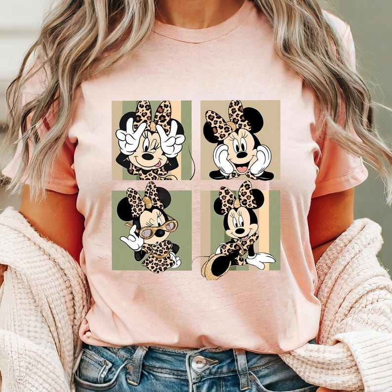 Minnie Mouse Safari Shirt, Leopard Minnie Mouse Tee, Comfort Colors Animal Kingdom Shirt, Disney Girls Trip Shirts, Women's Disney Trip Tees image 2