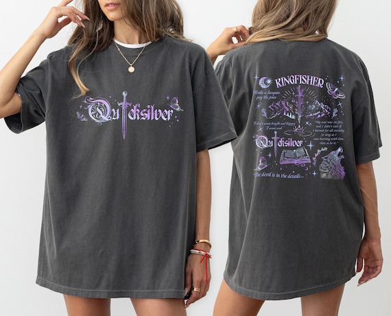 Quicksilver Bookish Shirt, Kingfisher Fantasy Book Tees